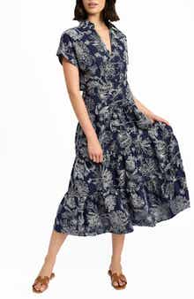 En Saison Embroidered Maxi Shirtdress