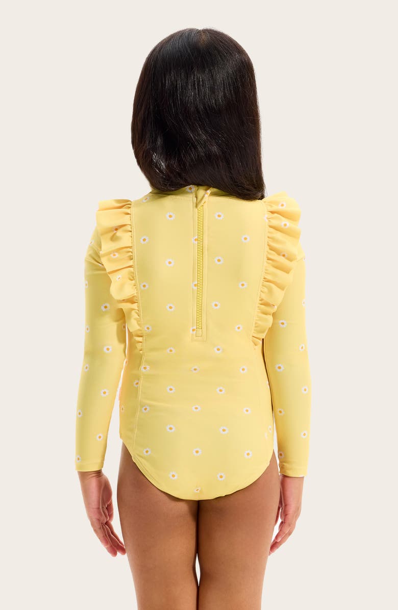 Seafolly Kids' Daisy Chain One-Piece Rashguard Swimsuit, Alternate, color, Daisy Chain Yellow