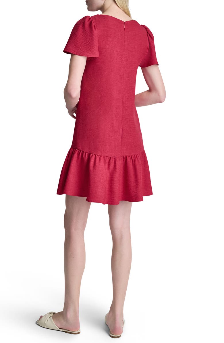 DKNY Mélange Flutter Sleeve Minidress, Alternate, color, Red Signature