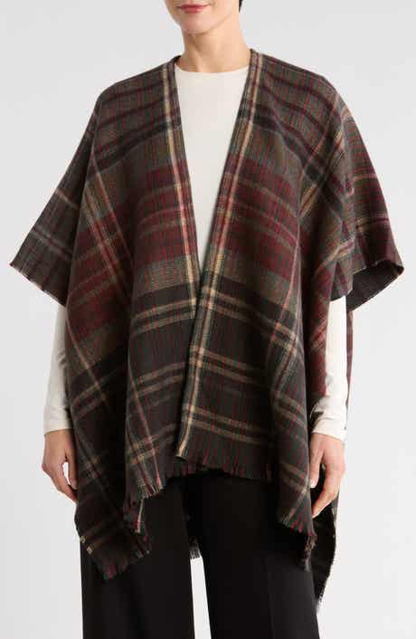 Vince Camuto Classic Plaid Reversible Topper