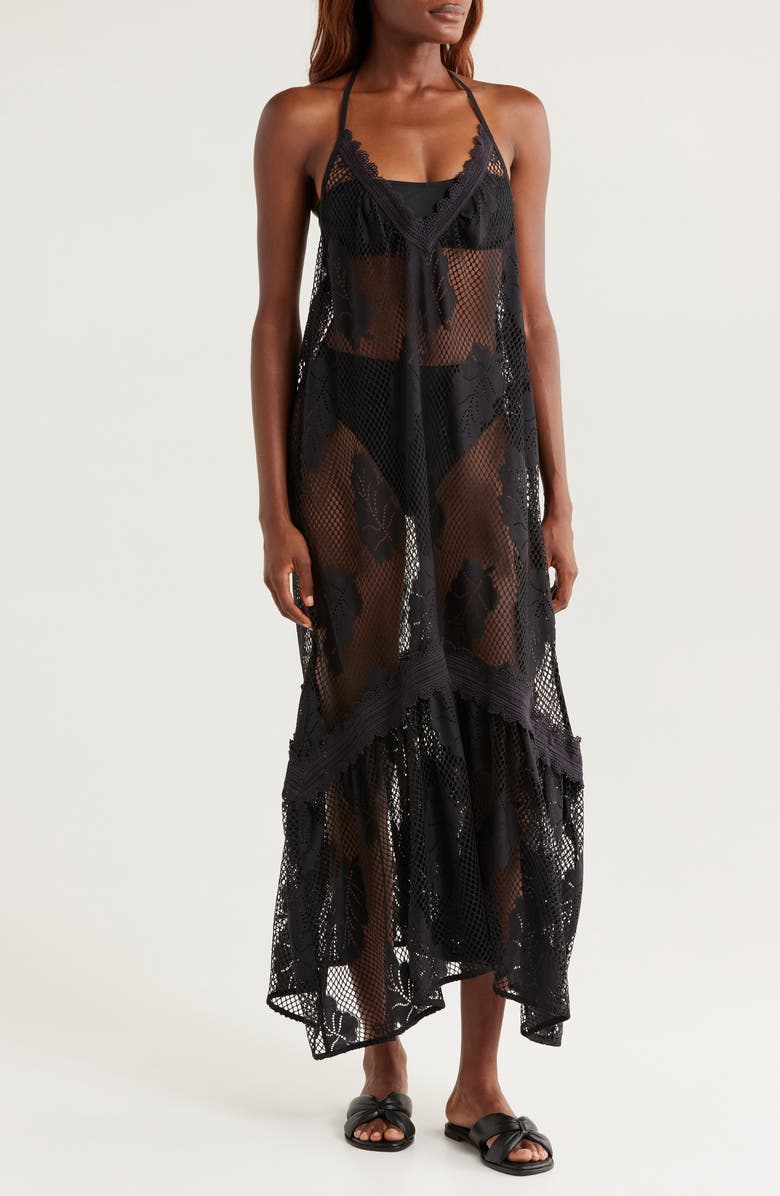 Ramy Brook Shea Sheer Cover-Up Sundress, Main, color, 