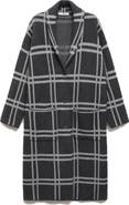 MANGO Plaid Sweater Coat