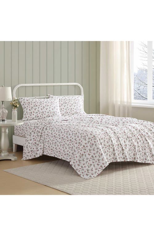 Laura Ashley Berry Bright Cotton Flannel Sheet Set In Multi