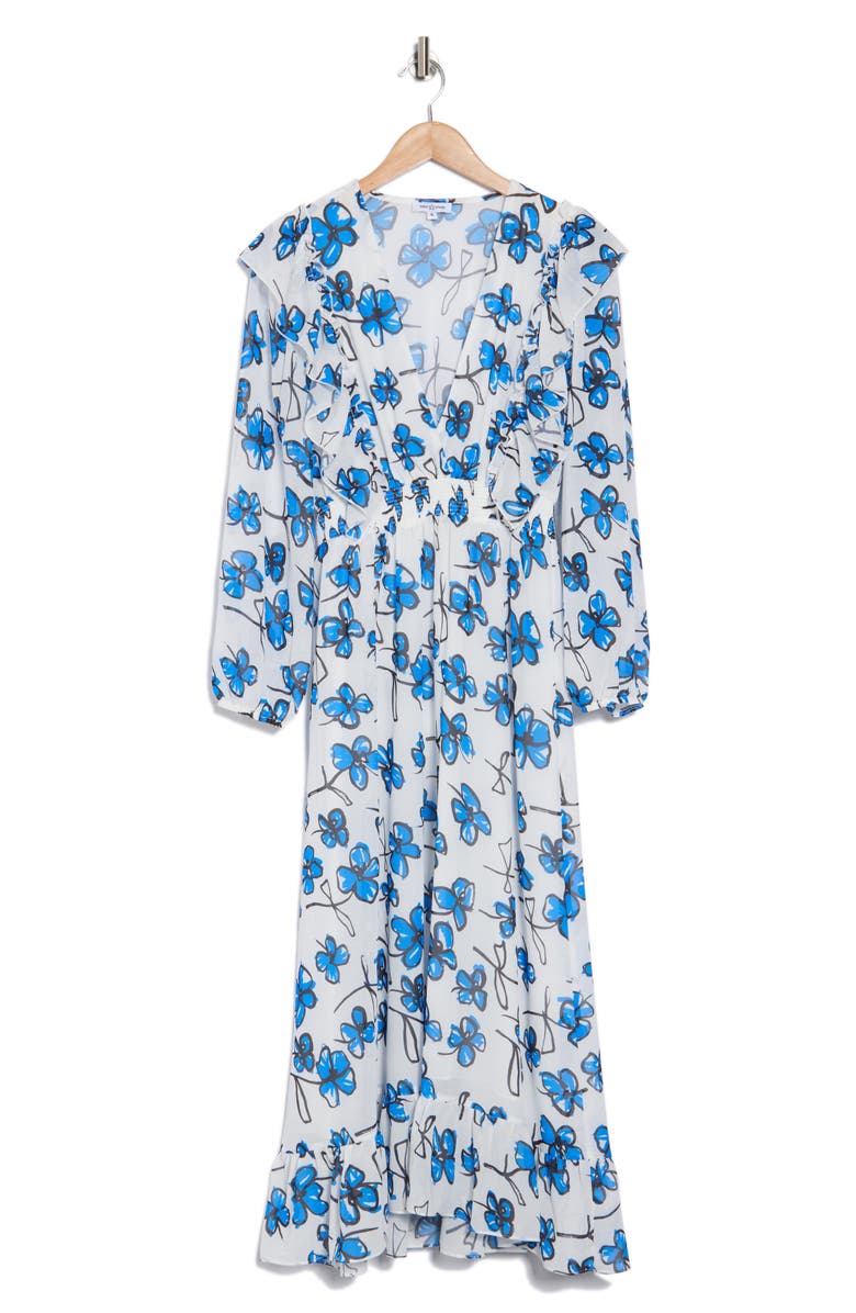 AREA STARS Floral Long Sleeve Maxi Dress, Alternate, color, Blue Floral