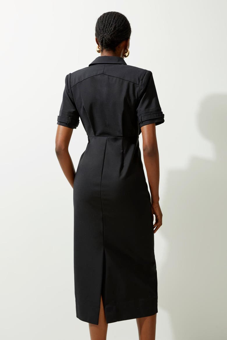 Techno Shirt Dress With Gold Hardware, Alternate, color, Black