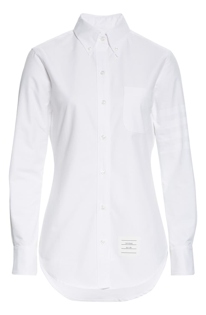 Thom Browne Cotton Button-Down Shirt, Alternate, color,