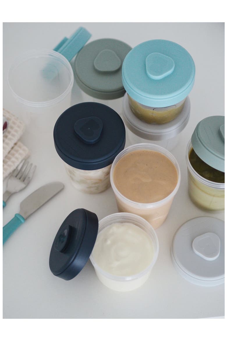 12-Piece Clip Portion Container & Spoon Set, Alternate, color, RAIN
