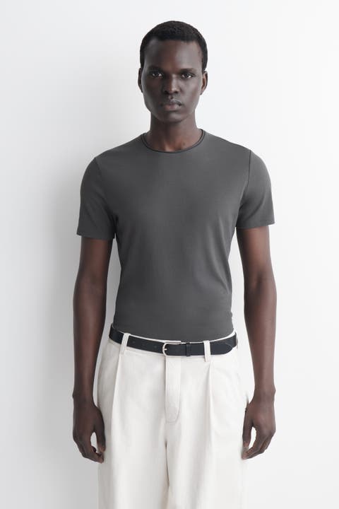 Slim-fit Cotton Crepe Lightweight T-shirt