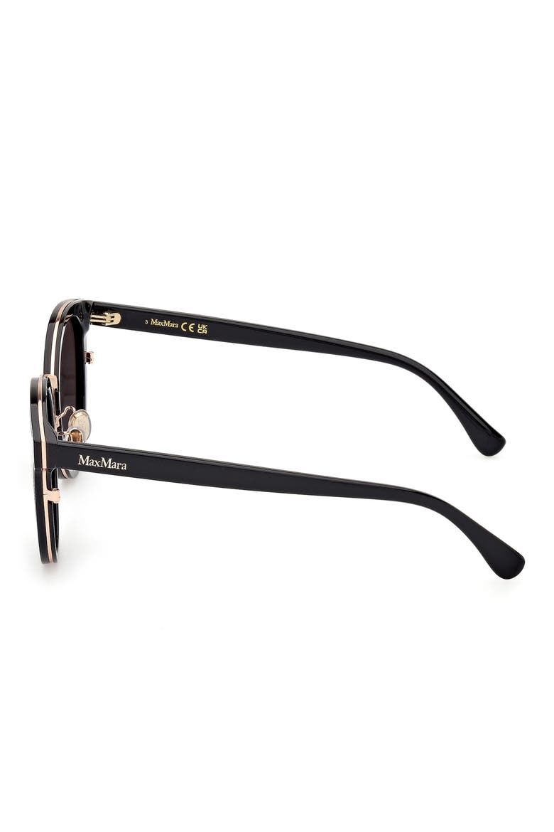 63mm Oversize Round Sunglasses, Alternate, color, SHINY BLACK / SMOKE