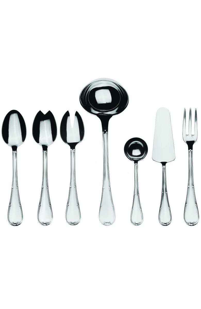 Mepra Raffaello Serving Set - 7 Pieces, Main, color, Silver