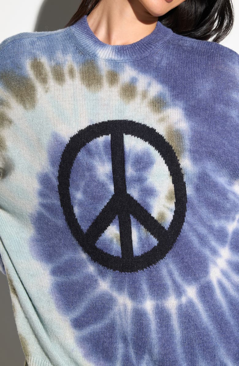 Spiritual Gangster Maude Peace Sign Tie Dye Sweater, Alternate, color, 