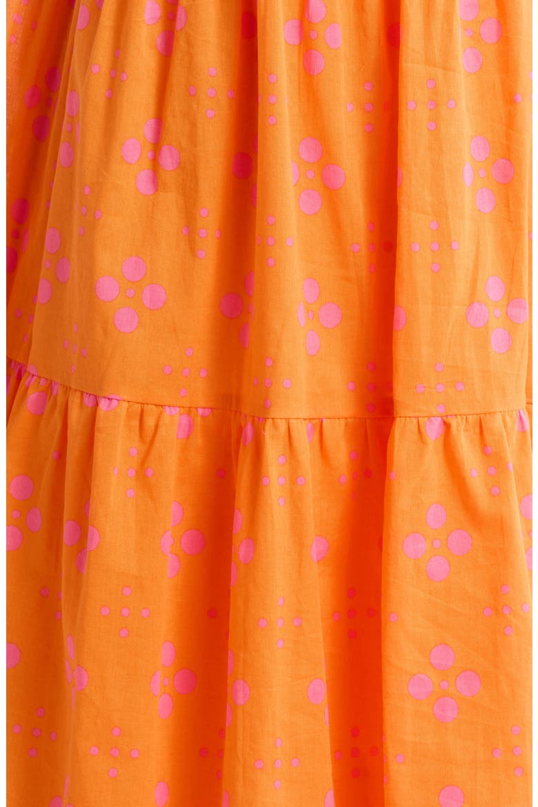 Donna Dot Mirna Tiered Midi Dress, Alternate, color, ORANGE-PINK