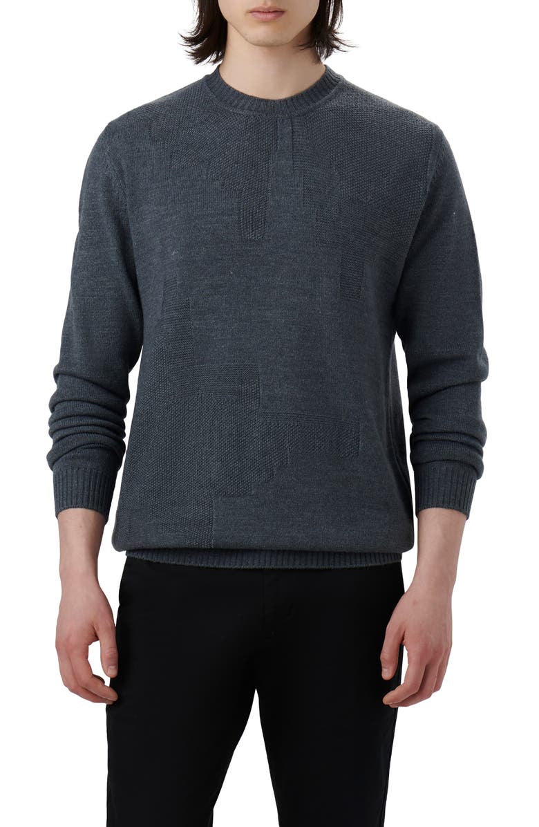 Bugatchi Merino Wool Blend Crewneck Sweater, Main, color,