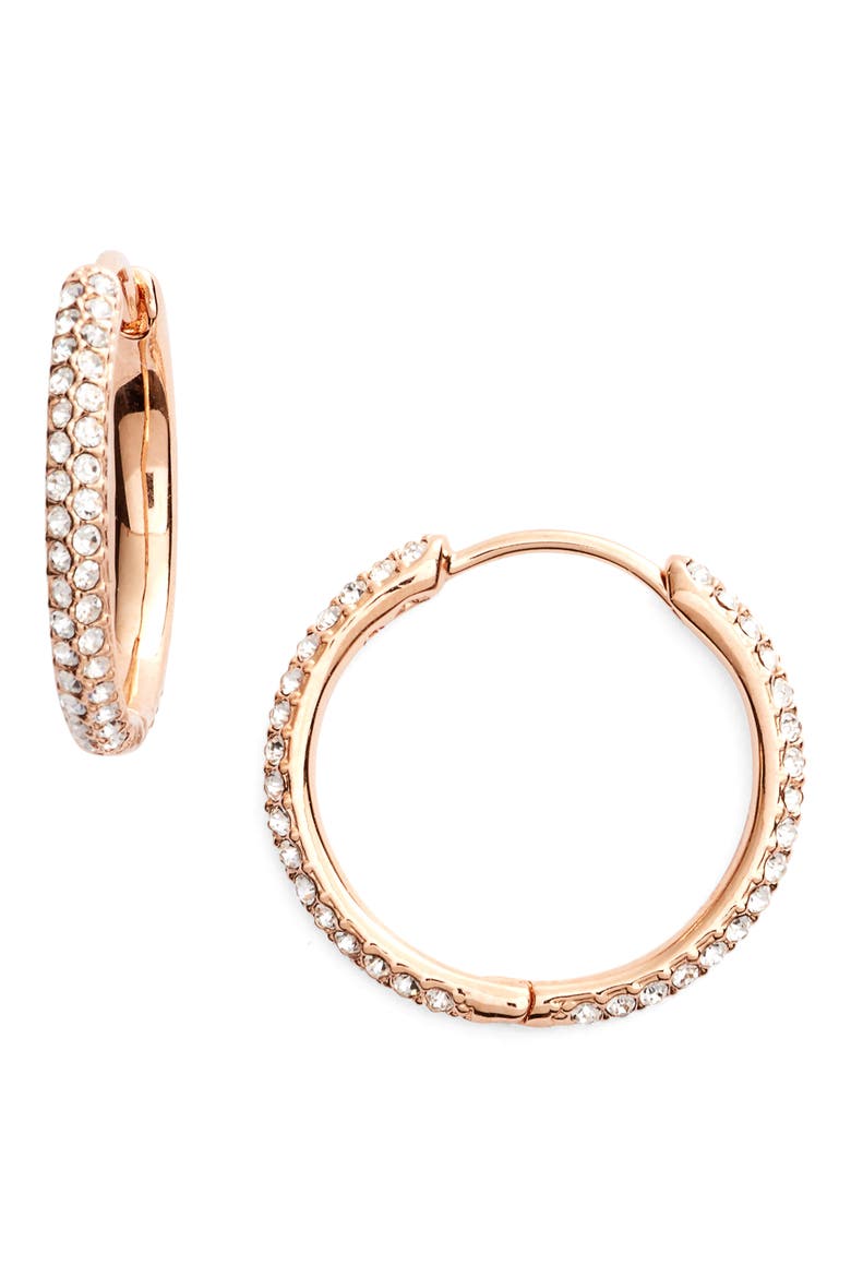 Small Pavé Hoop Earrings (Nordstrom Exclusive), Main, color, ROSE GOLD