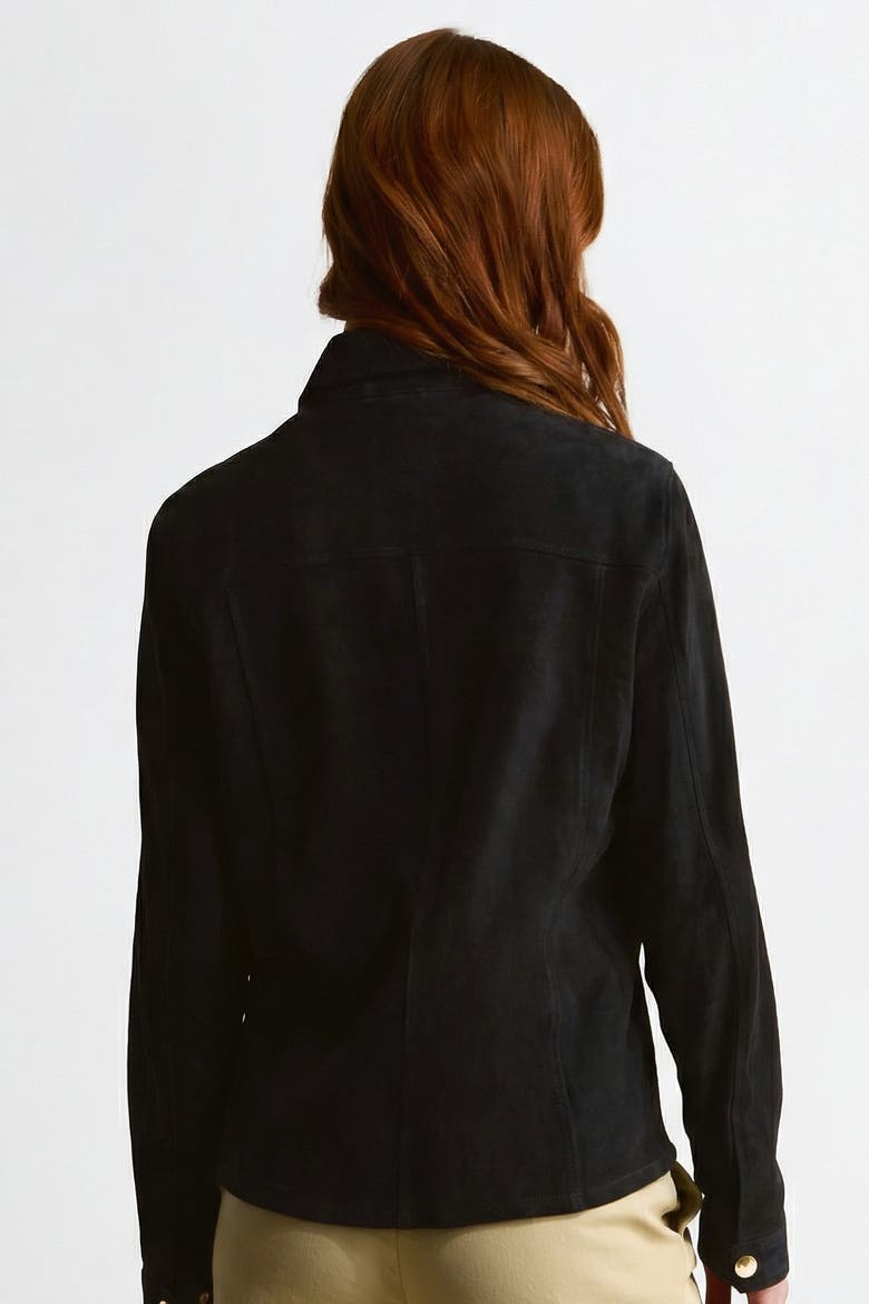 Sabine Suede Shirt, Alternate, color, Black