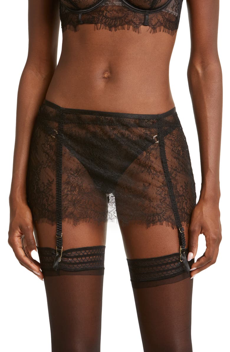 Bluebella Camelia Sheer Lace Garter Skirt, Main, color, 