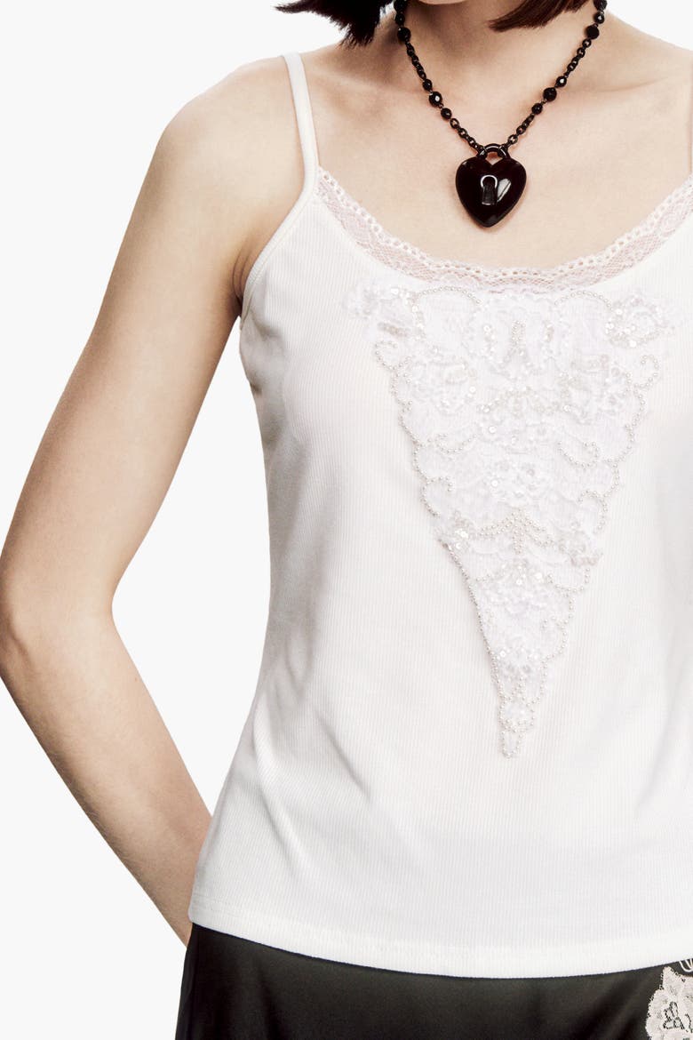 Deco Tees Camisole, Alternate, color, WHITE