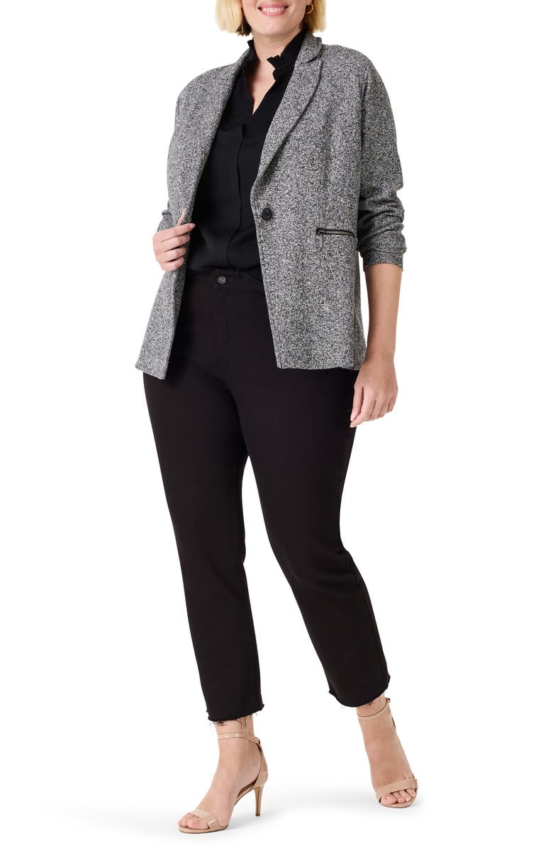 NIC+ZOE Zipped Up Marled Knit Blazer, Alternate, color, 