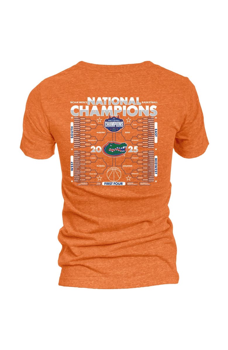 BLUE 84 Women's Blue 84 Orange Florida Gators 2025 NCAA Men's Basketball National Champions Bracket Tri-Blend V-Neck T-Shirt, Alternate, color,