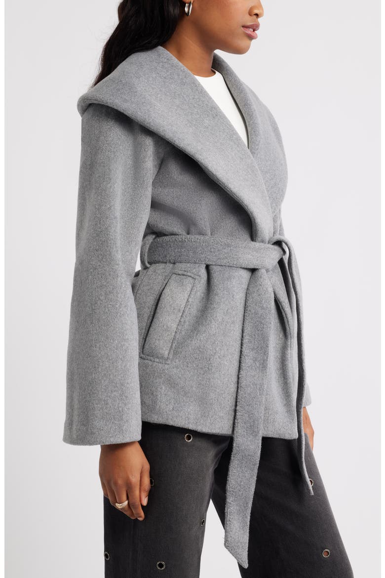 Wrap Robe Coat, Alternate, color, GREY HEATHER