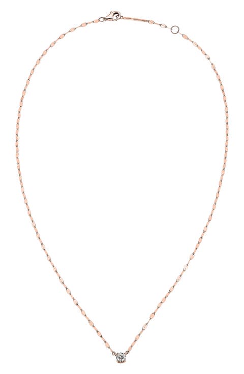 Solo Round Diamond Pendant Necklace