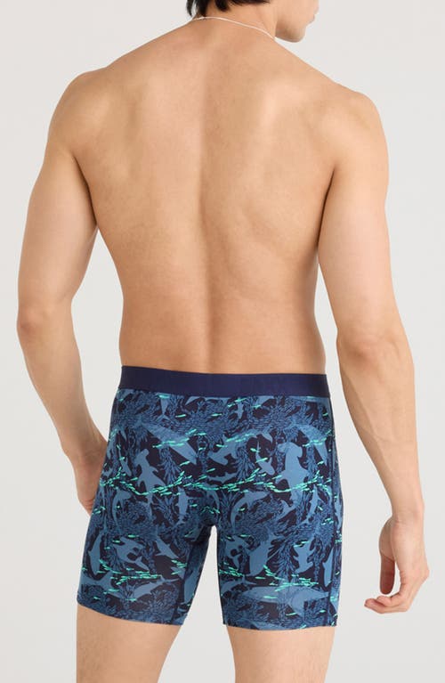 Saxx Vibe Xtra Boxer Briefs In Sharks And Minnows-dark Ink