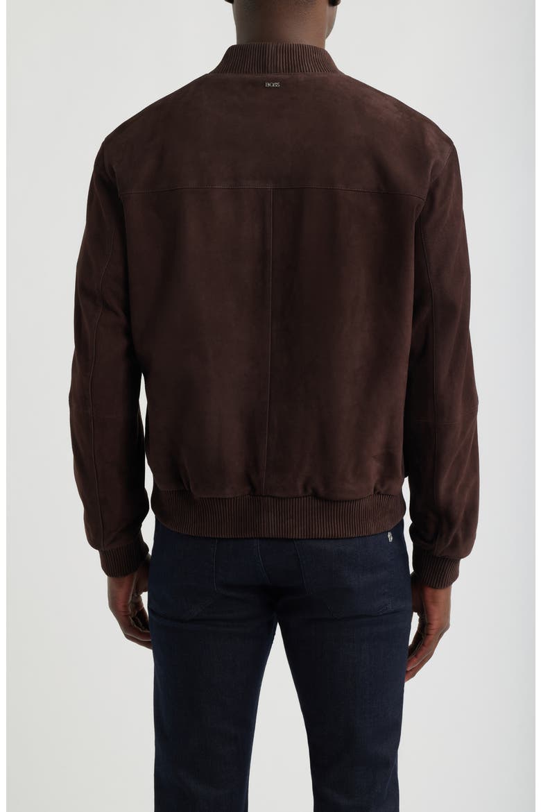 Muller Suede Bomber Jacket, Alternate, color, DARK BROWN