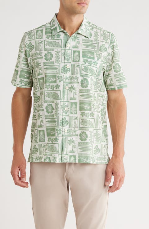 Bahama Coast Island Stamp IslandZone® Button-Up Shirt