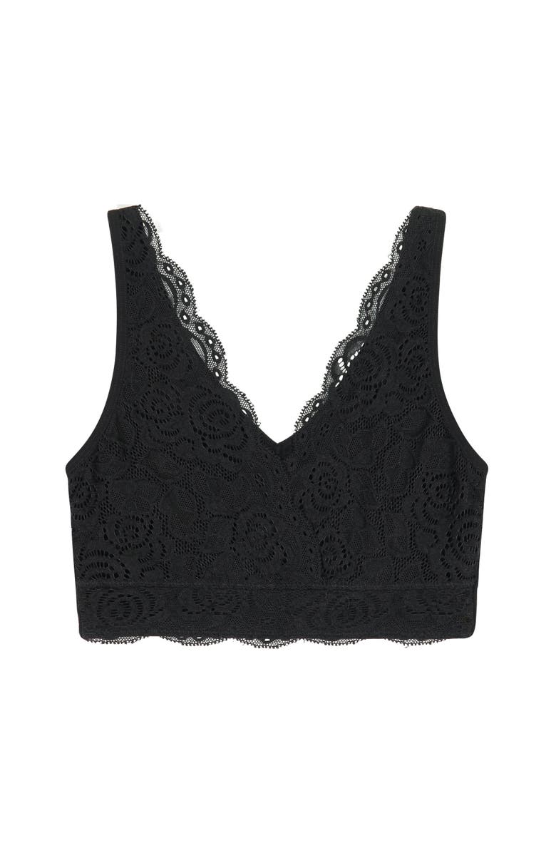 BRABAR Soft V Lace Reversible Bralette, Main, color, Black