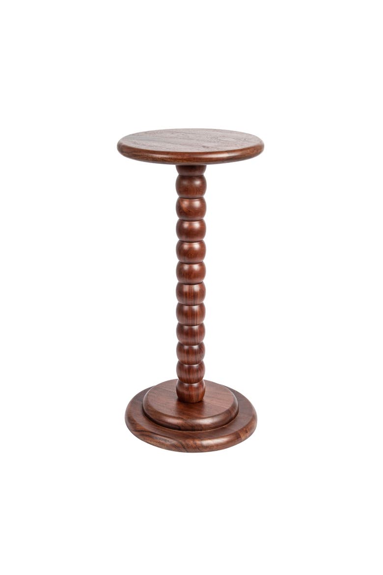 Stacked Pedestal Cocktail Side Table, Dark Chestnut, Main, color, Brown