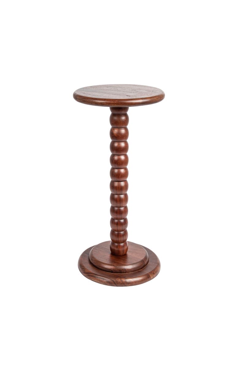 Storied Home Stacked Pedestal Cocktail Side Table, Dark Chestnut, Main, color, Brown