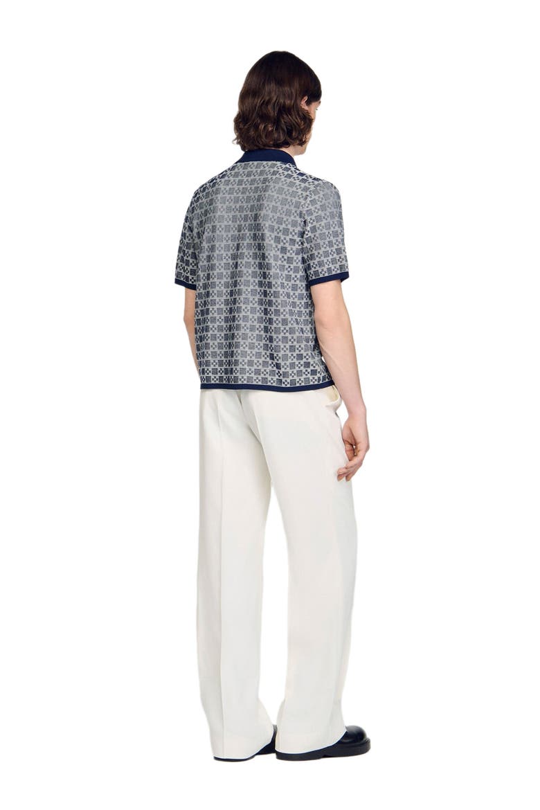 Square Cross jacquard shirt, Alternate, color, Navy blue