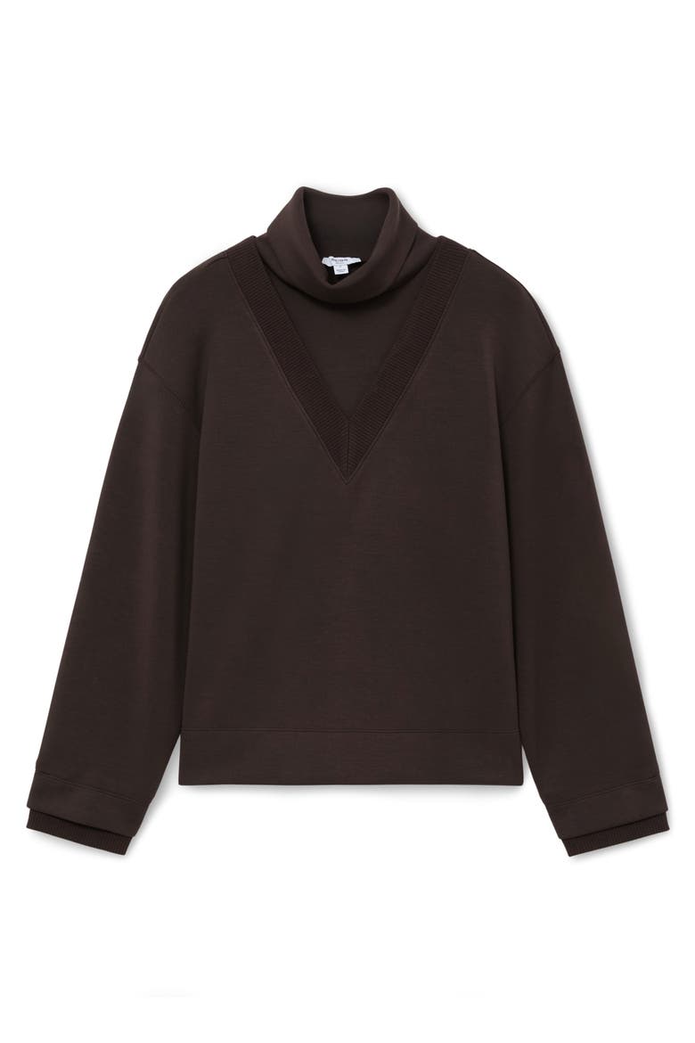 Abigail Mock Neck Sweatshirt, Alternate, color, DARK CHOCOLATE
