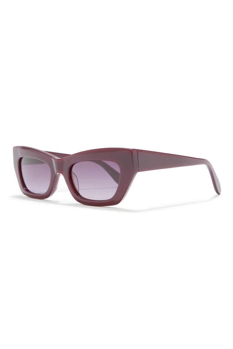 57mm Chunky Kitten Sunglasses, Alternate, color, PLUM