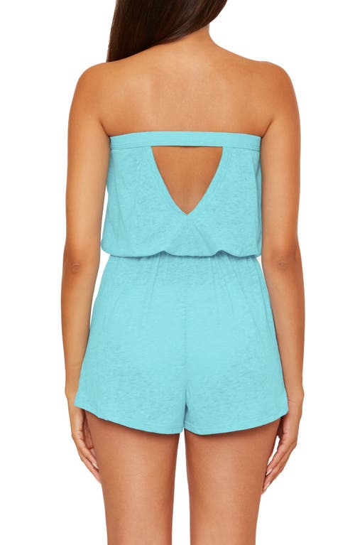 Becca Beach Date Strapless Cover-up Romper In Blue