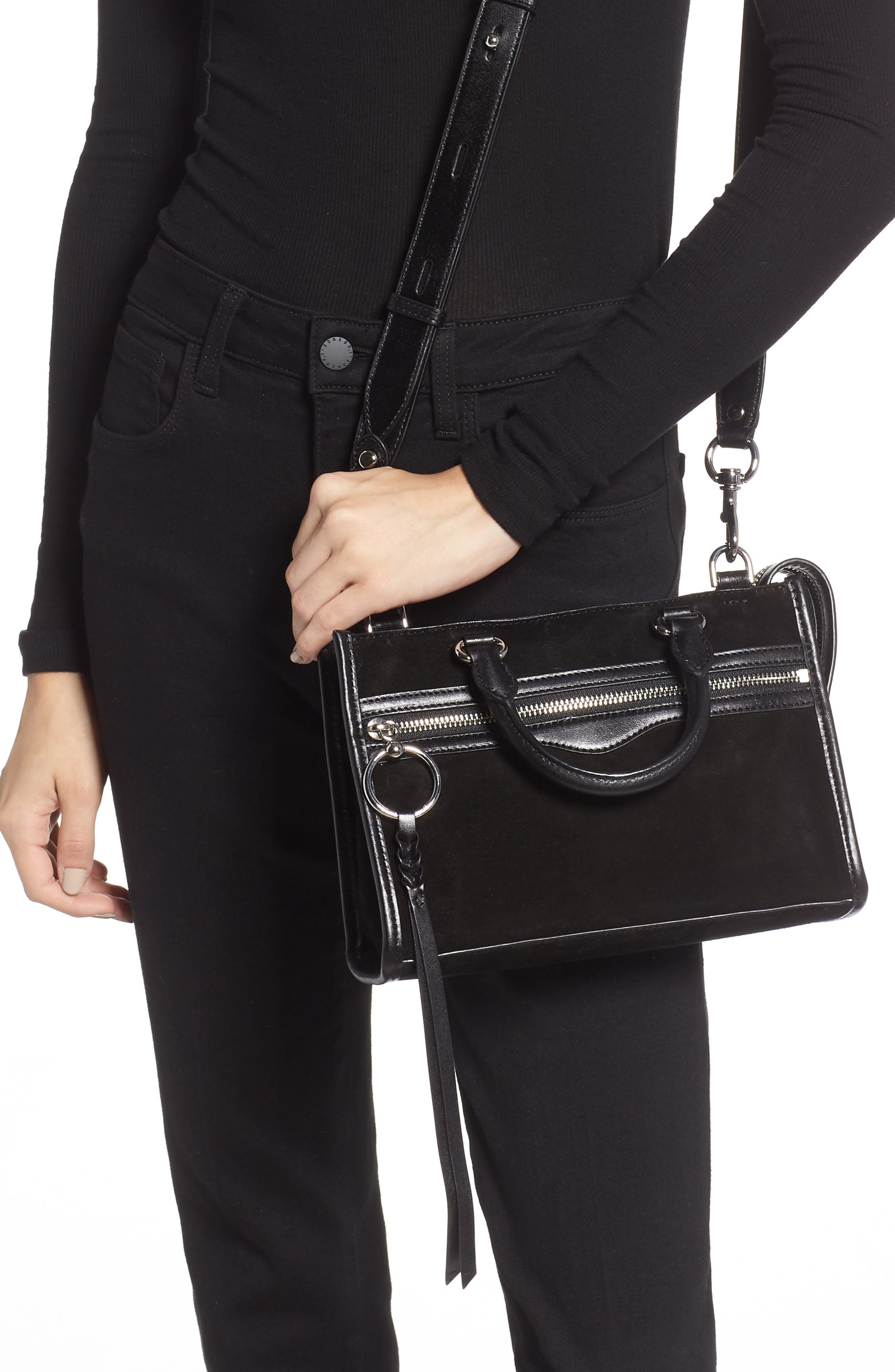 Rebecca Minkoff Micro Bedford Leather Satchel, Alternate, color, 