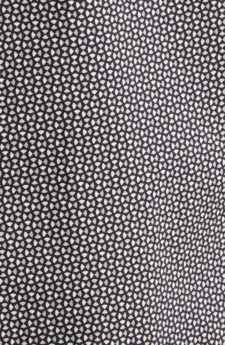 James Campbell Oakley Trim Fit Microgeometric Print Stretch Cotton Button-Up Shirt, Alternate, color, Black