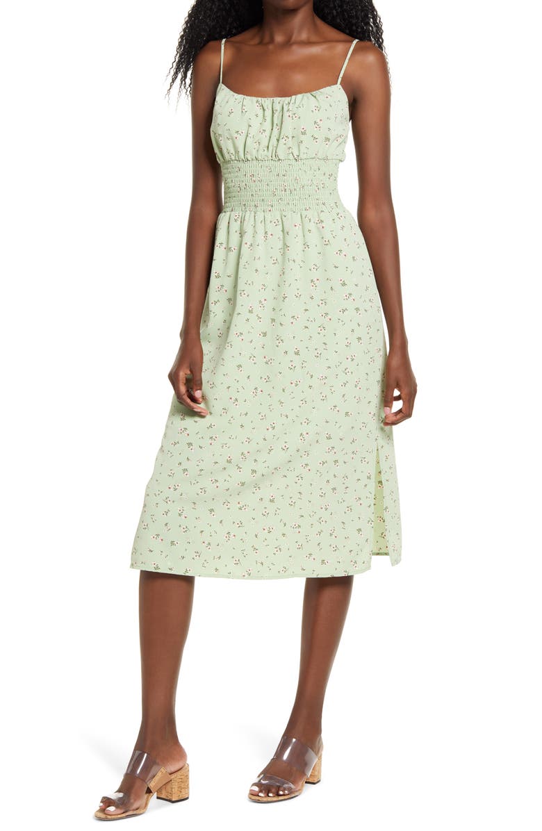 WAYF Sandy Smocked Waist Sundress, Main, color, 