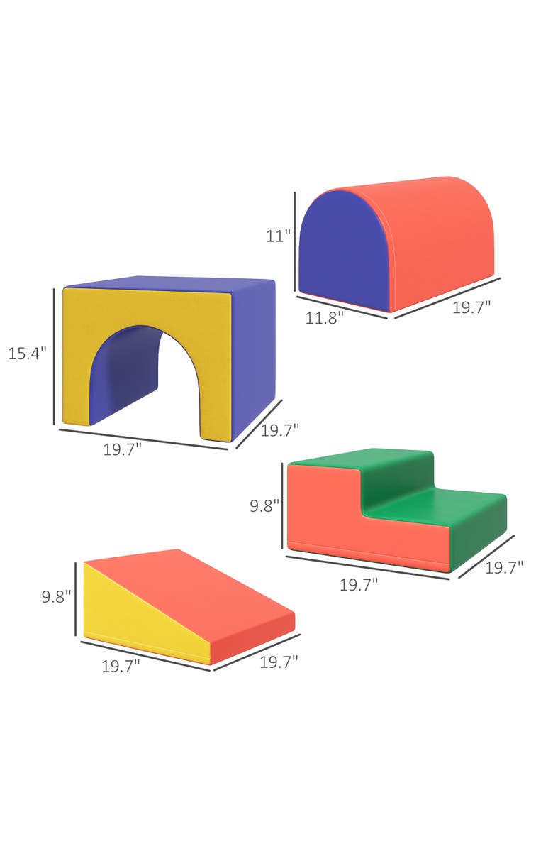 Qaba Foam Play Set for Toddlers, Easy-to-clean Soft & Safe Climbing Set, Alternate, color, Assorted