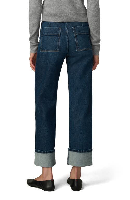 Joe's Jeans The Margot Cuffed Slant Pocket High Waist Relaxed Straight Leg Jeans In Multi