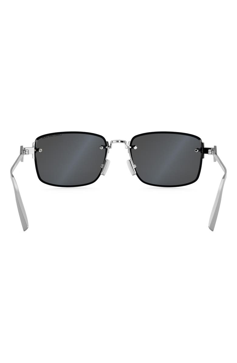 DIOR 'CD Diamond S11U Rectangle Sunglasses, Alternate, color, Shiny Palladium / Smoke
