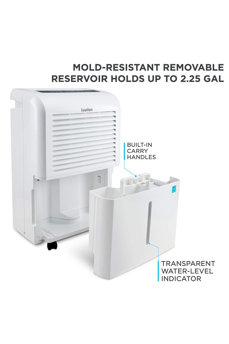 4,500 Sq Ft Dehumidifier with Pump, Large Capacity Compressor Includes Programmable Humidity, Hose Connector, Auto Shutoff and Restart and Washable Filter, Alternate, color, White
