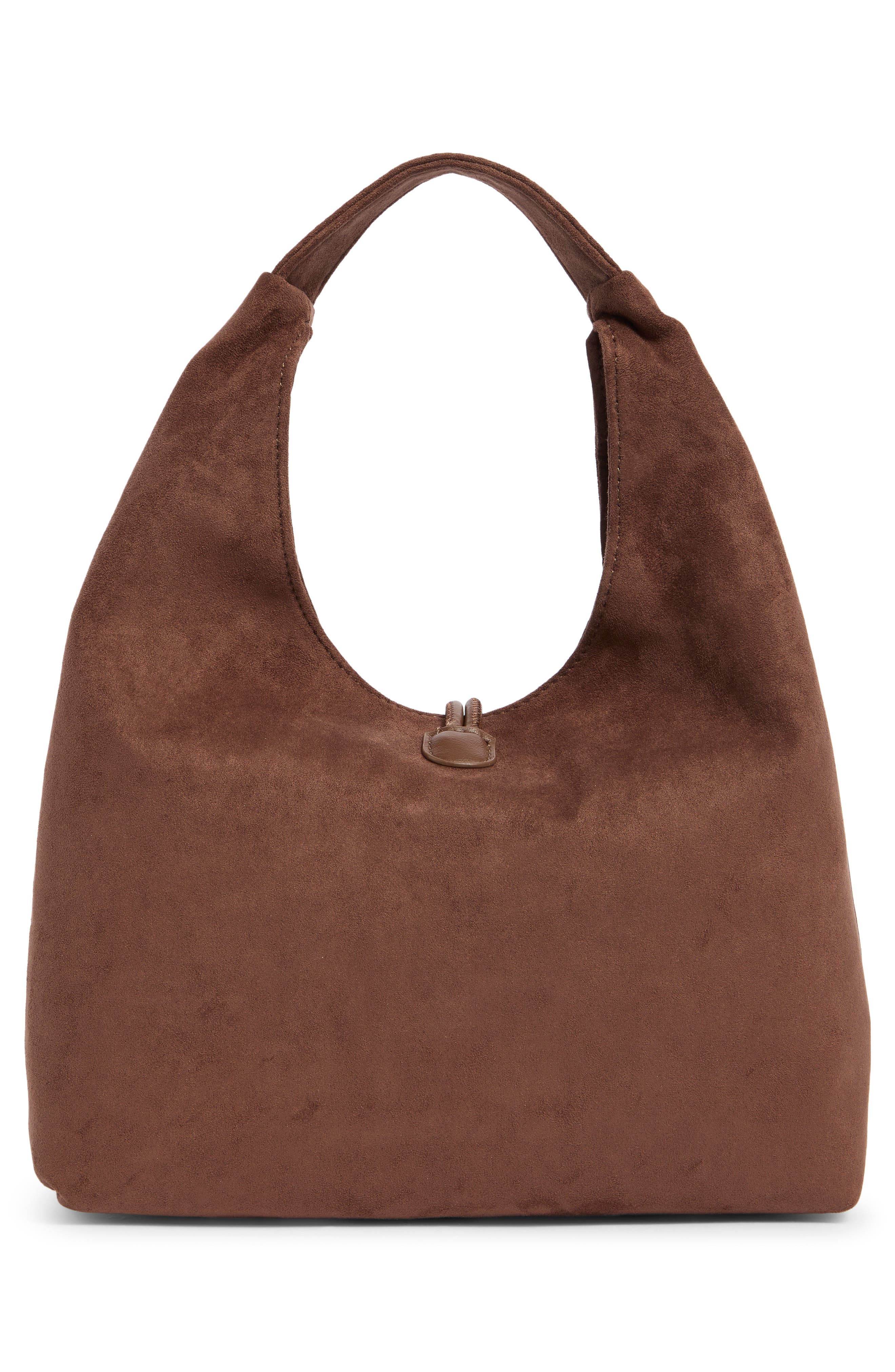 Browan Faux Suede Hobo Bag, Alternate, color, BROWN FAUX SUEDE