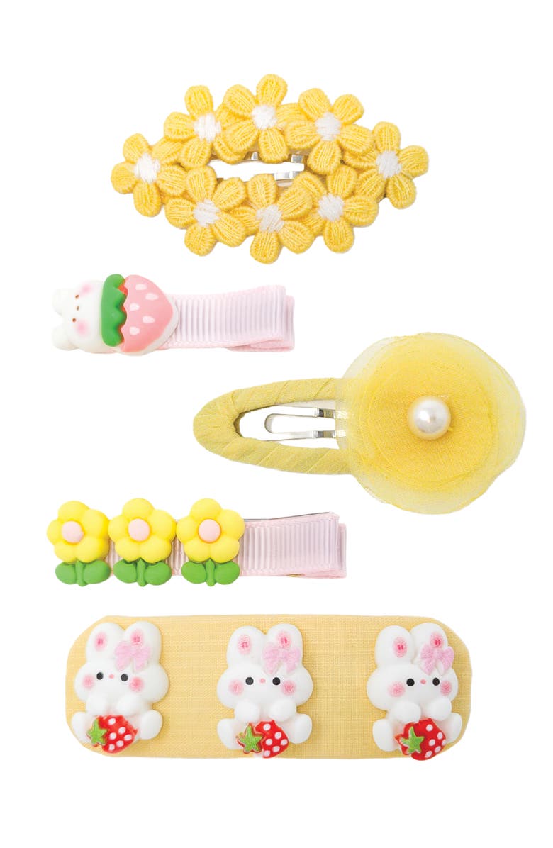 Puttisu Honey Blossom Garden Hair Clip Set of 5, Main, color, Yellow