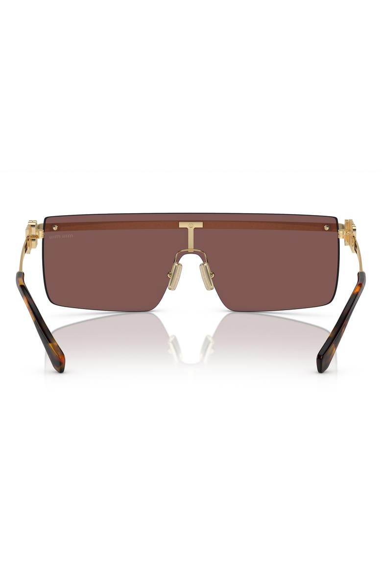 Miu Miu 142mm Rimless Shield Sunglasses, Alternate, color, Brown