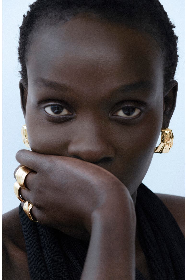 18K Gold Plate Earrings, Alternate, color, GOLD