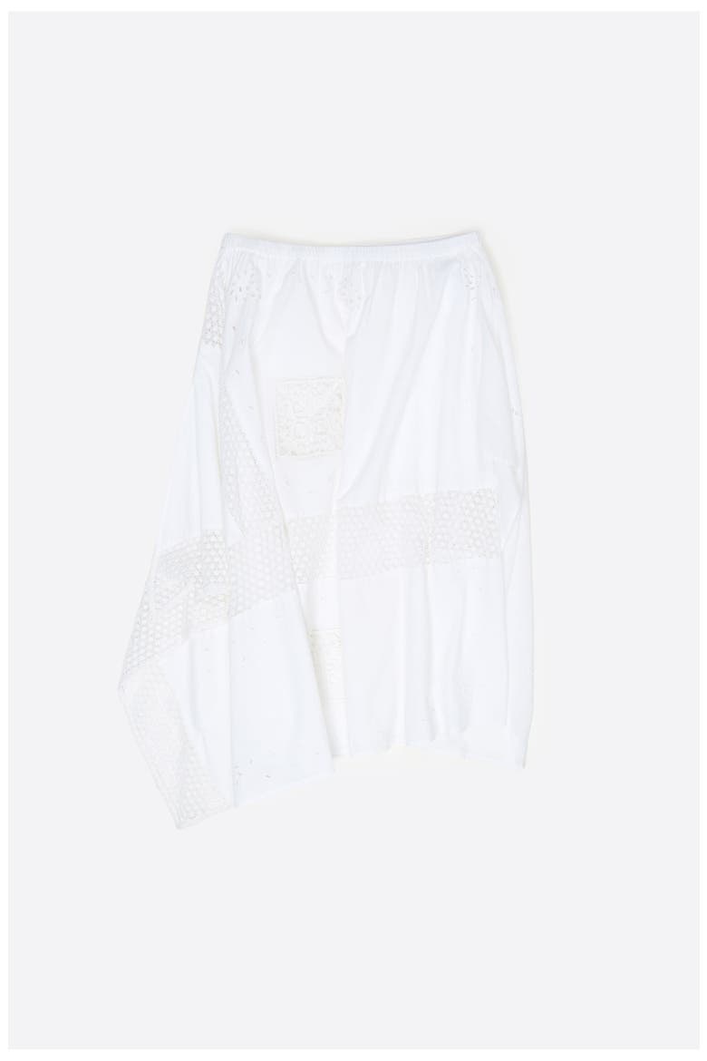 Embroidered Asymmetric Midi Skirt, Alternate, color, WHITE