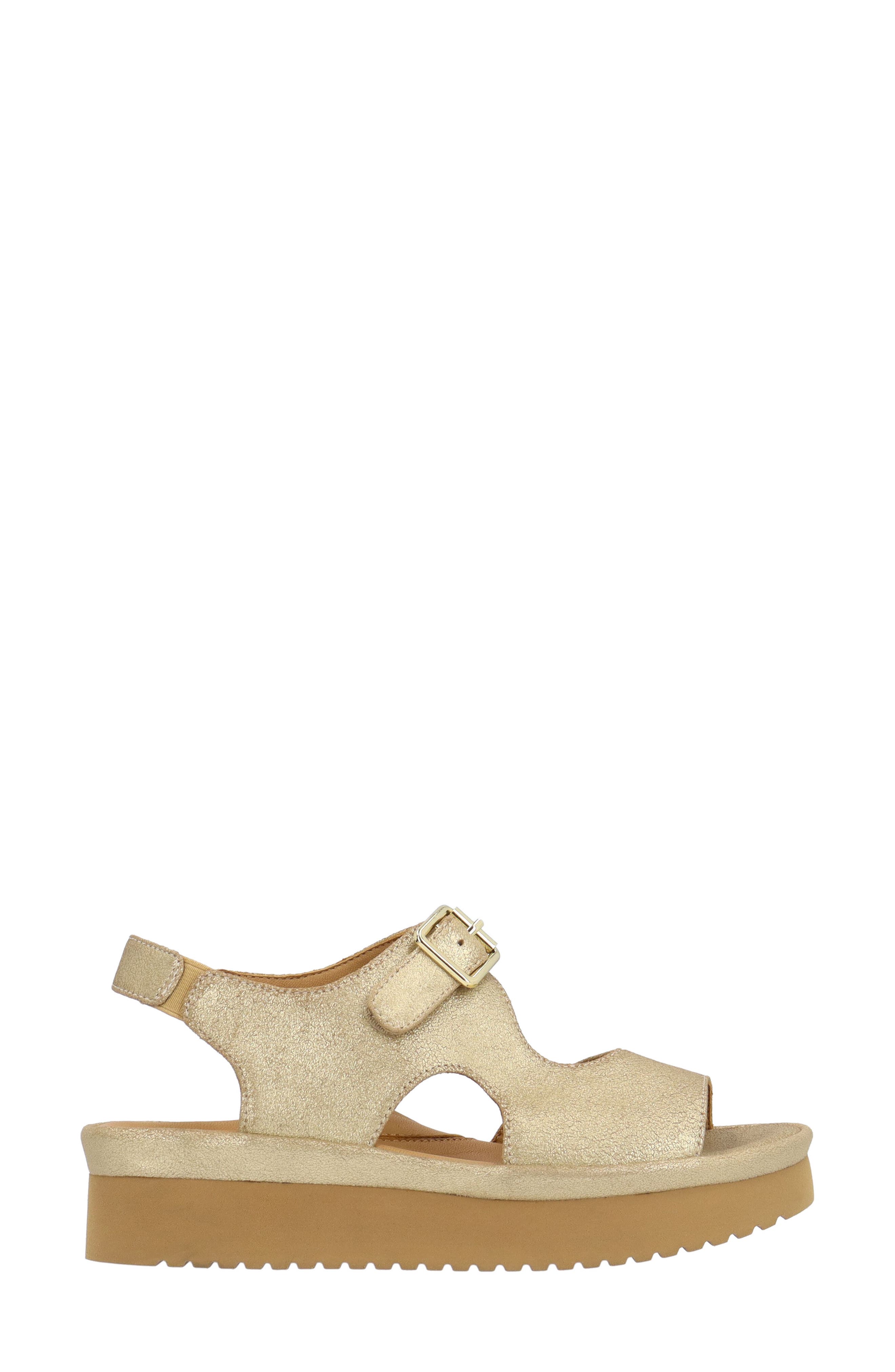 L'Amour des Pieds Azenor Ankle Strap Sandal, Alternate, color, Gold