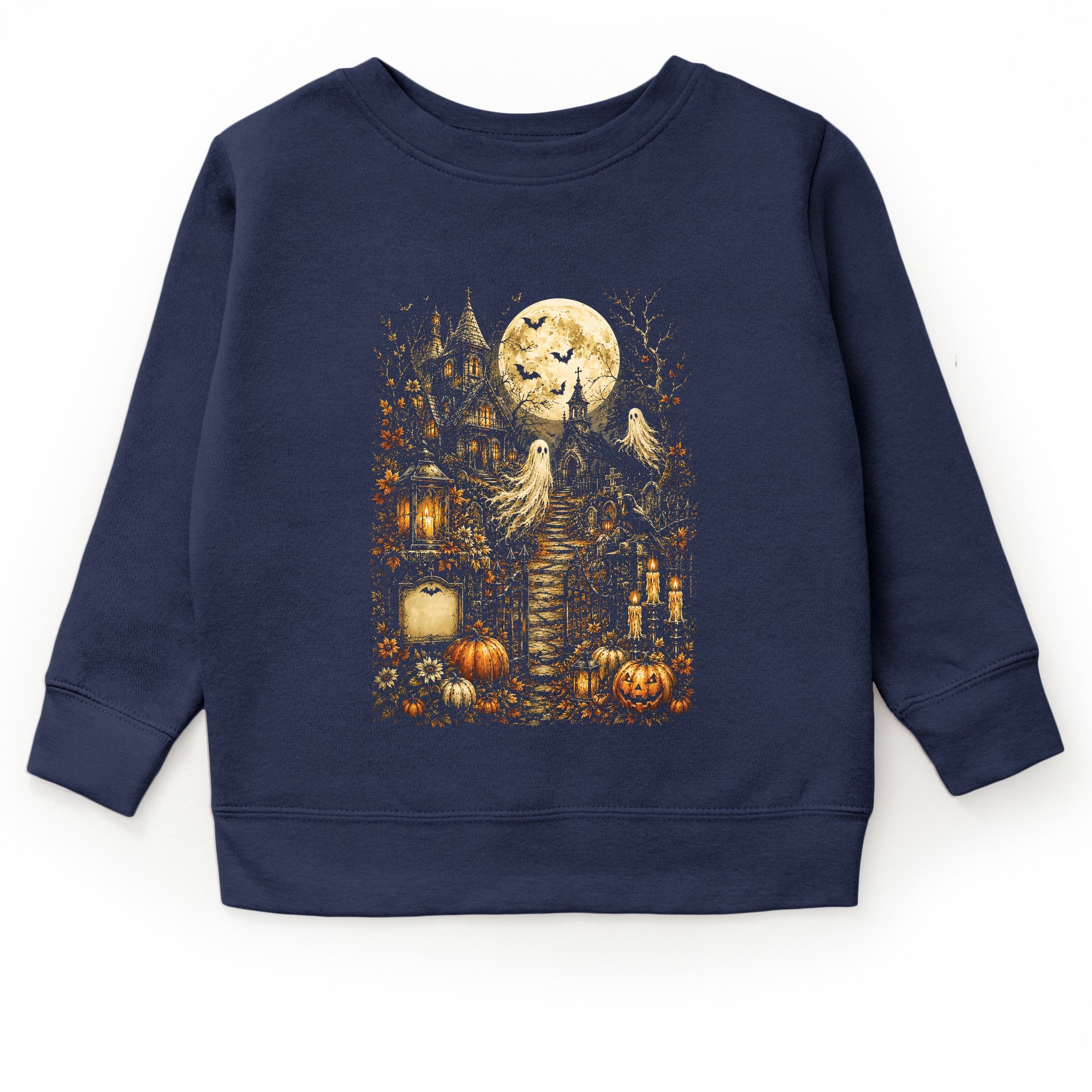 Moon 58 The Juniper Shop Halloween House and Moon Youth Graphic Sweatshirt ...