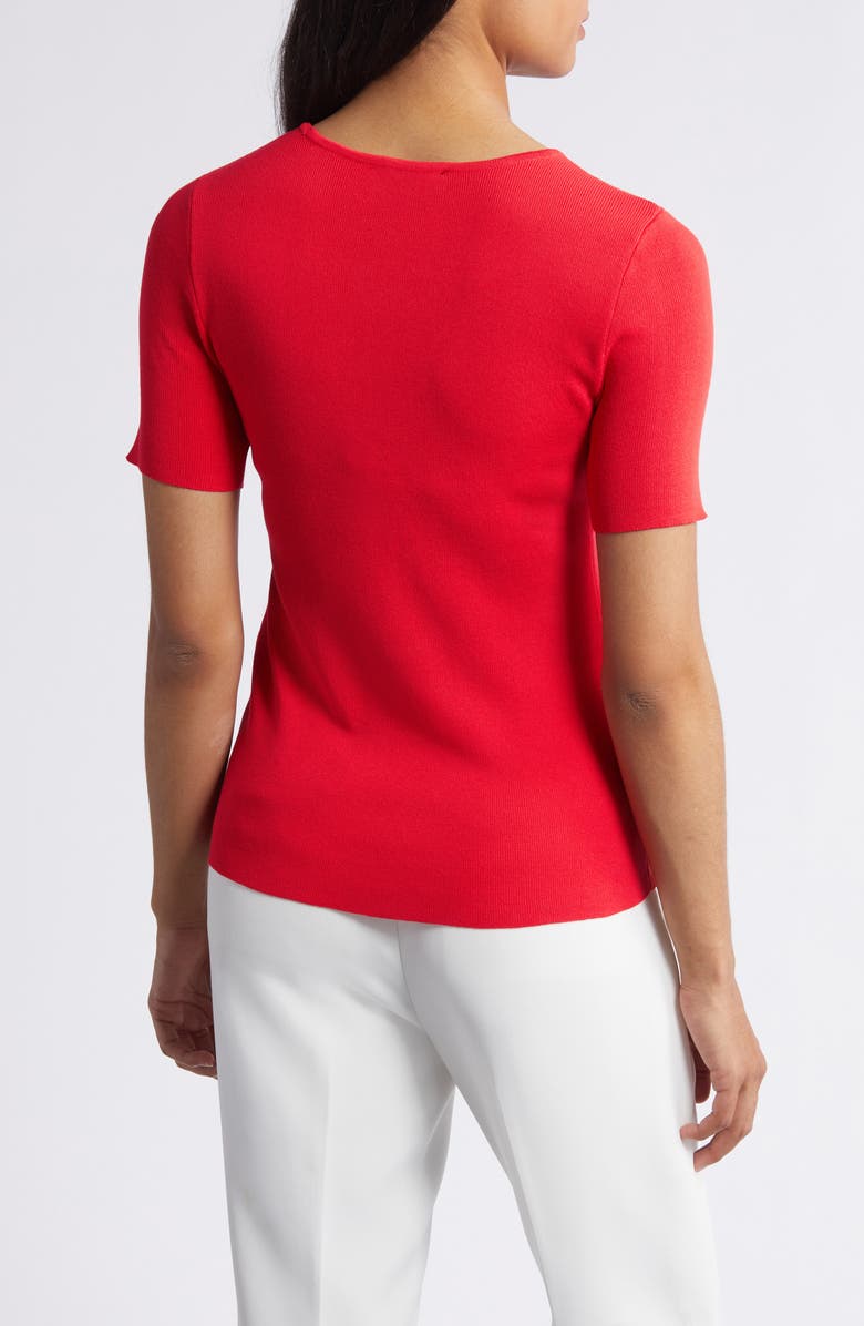 Tahari ASL Short Sleeve Sweater, Alternate, color, Grenadine
